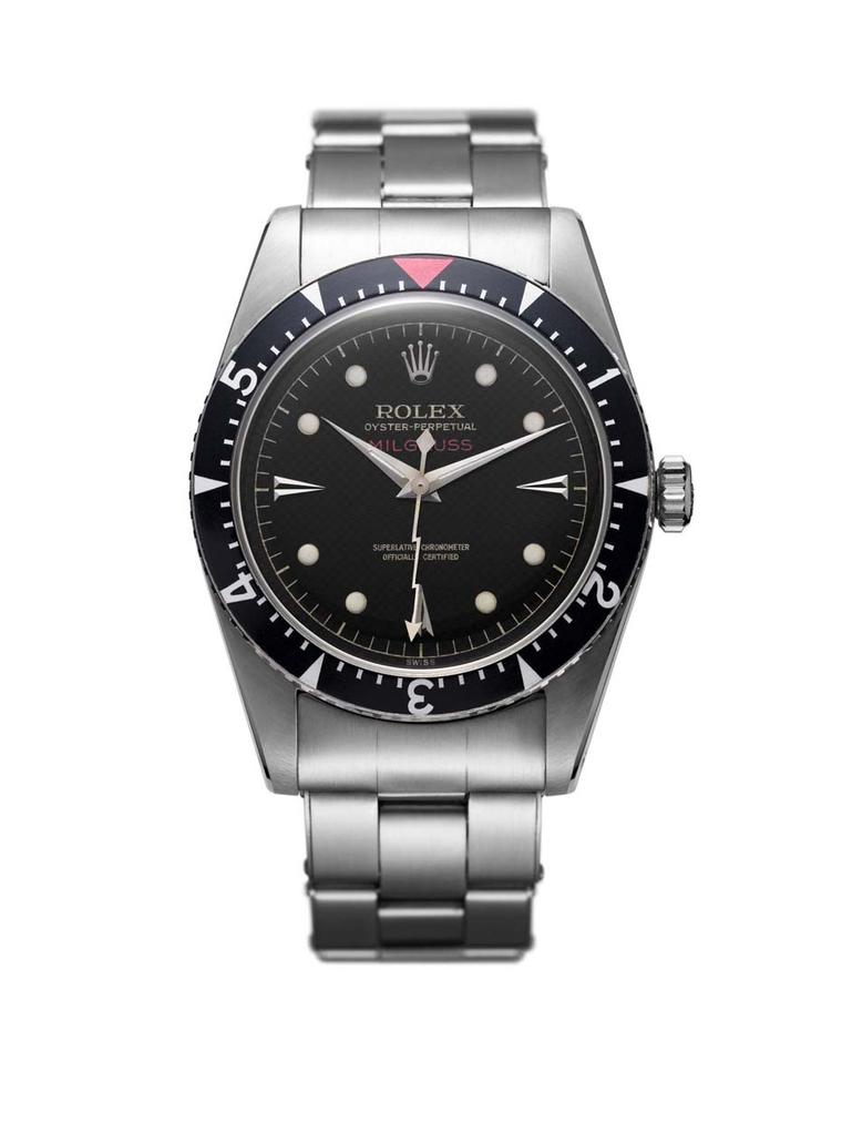 Rolex Milgauss 1956 anti-magnetic watch was adopted by scientists at CERN's headquarters in Switzerland thanks to its ability to withstand magnetic fields of up to 1,000 Gauss.